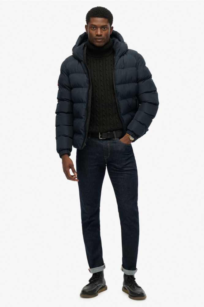 HOODED SPORTS PUFFER JACKET M5011950A ECLIPSE NAVY